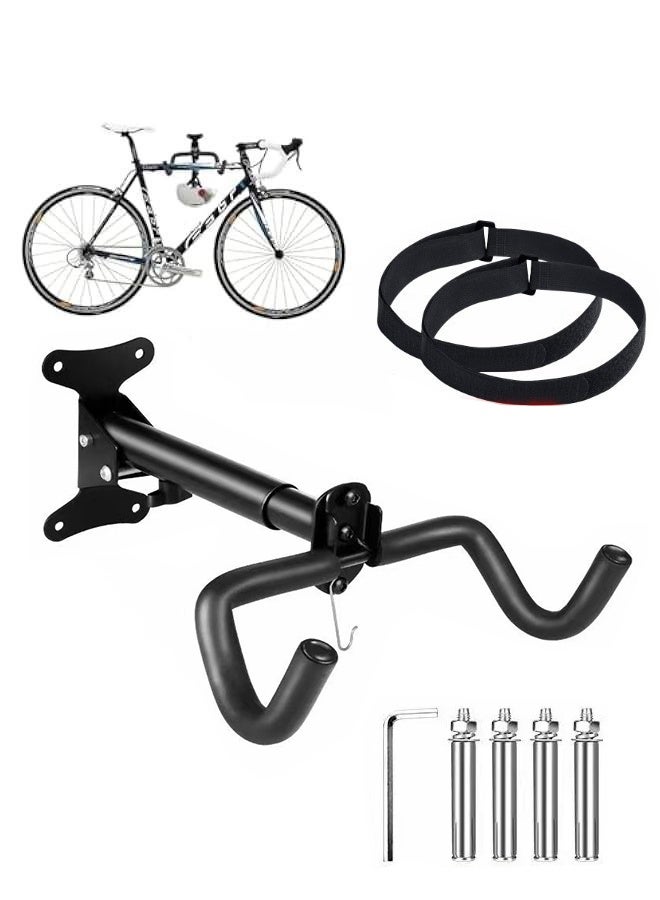 Bukela Bike Wall Mount Bike Storage Rack - Foldable - Length and Angle Adjustable - Horizontal Bicycle Rack for Garage, Indoor, Home, Road Bikes, Mountain Bikes, Hybrid Bikes - Image 1